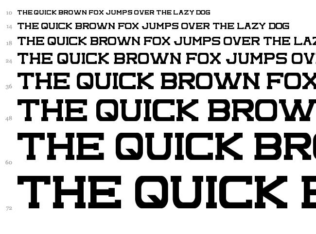 Complex font waterfall